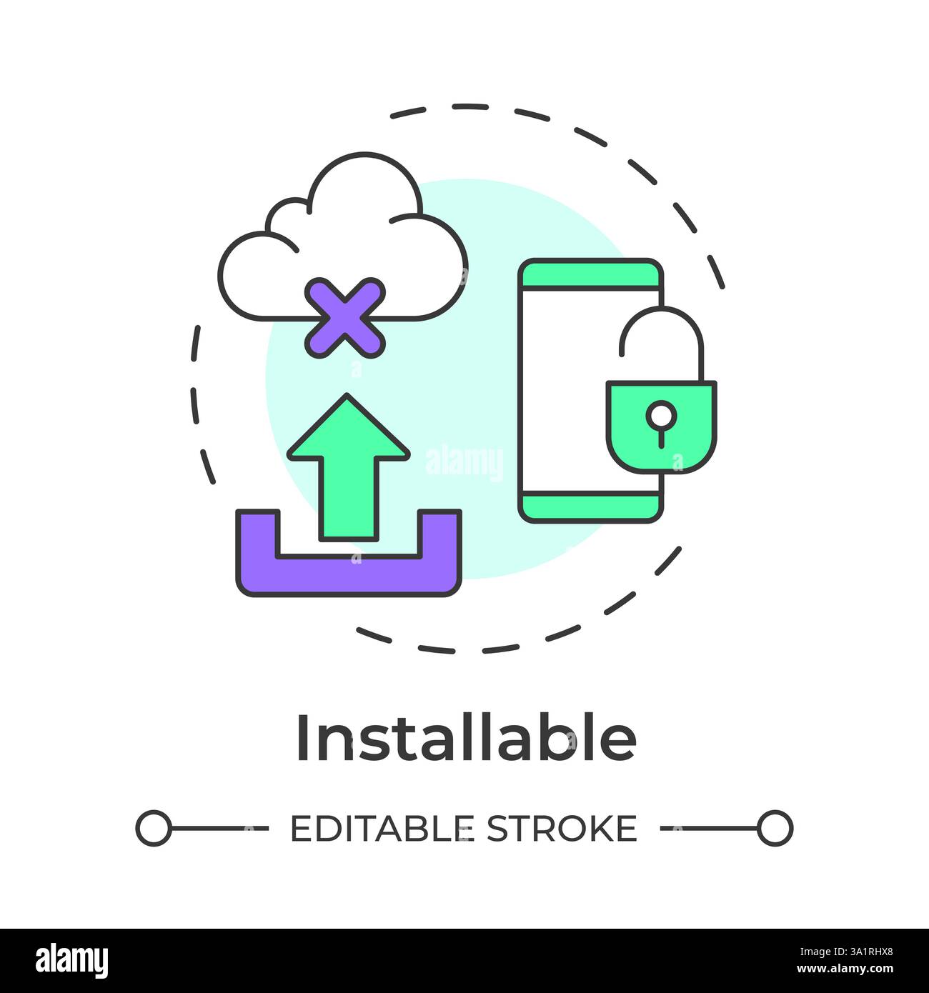 Installable multi color concept icon Stock Vector
