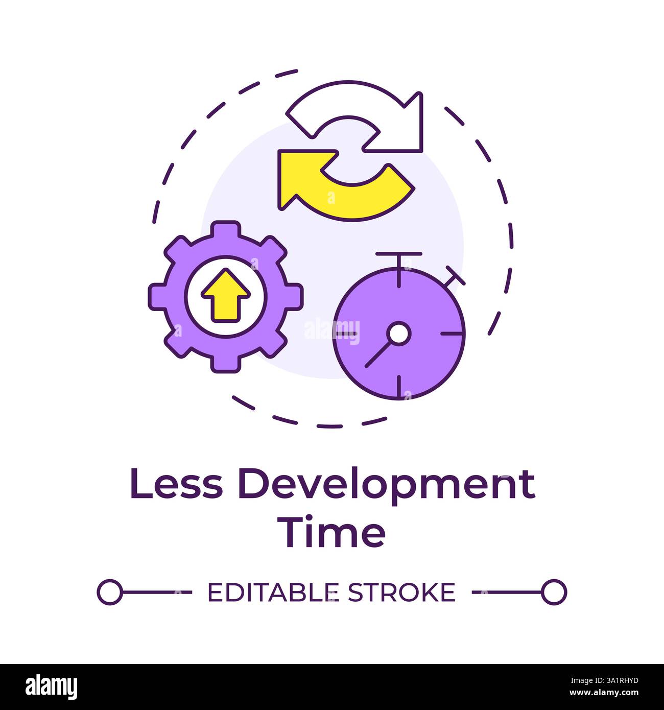 Less development time multi color concept icon Stock Vector Image & Art ...