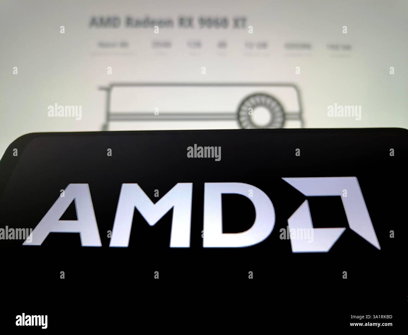 SUQIAN, CHINA - MARCH 10, 2025 - An illustration photo shows an AMD ...