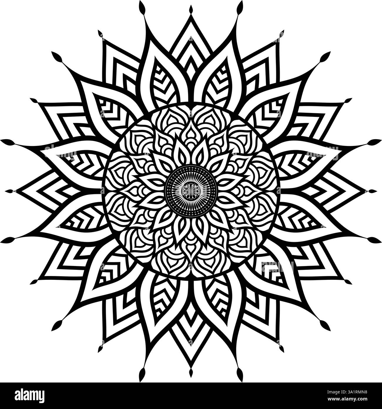 Beautiful floral pattern mandala art isolated on a white background ...
