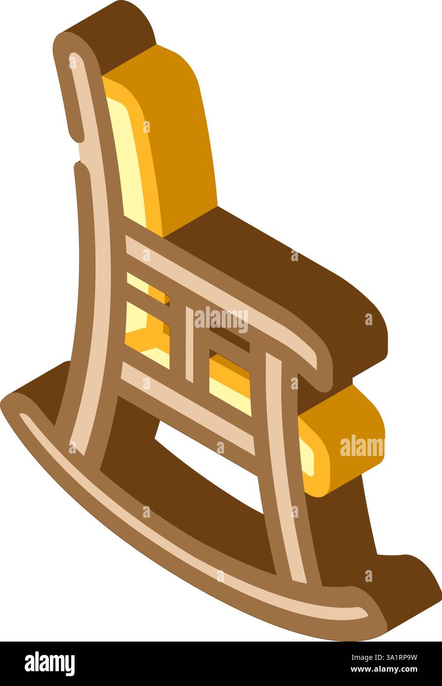 rocking chair slow living isometric icon vector illustration Stock ...
