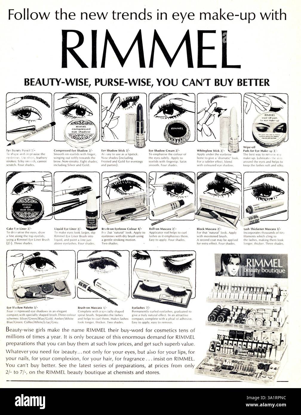 Vintage Advert For Rimmel Eye Make Up Liner And Eye Shadow From RAVE vintage-advert-for-rimmel-eye-make-up-liner-and-eye-shadow-from-rave