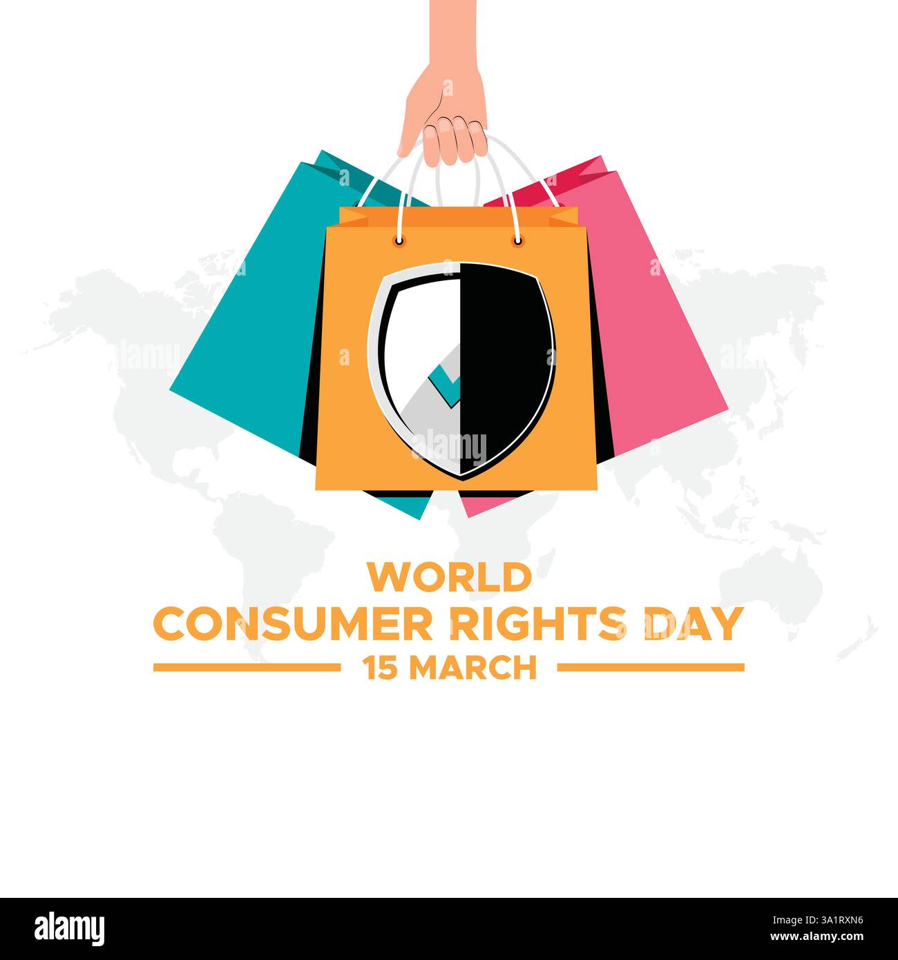World Consumer Rights Day. March 15. Gradient background. Poster ...