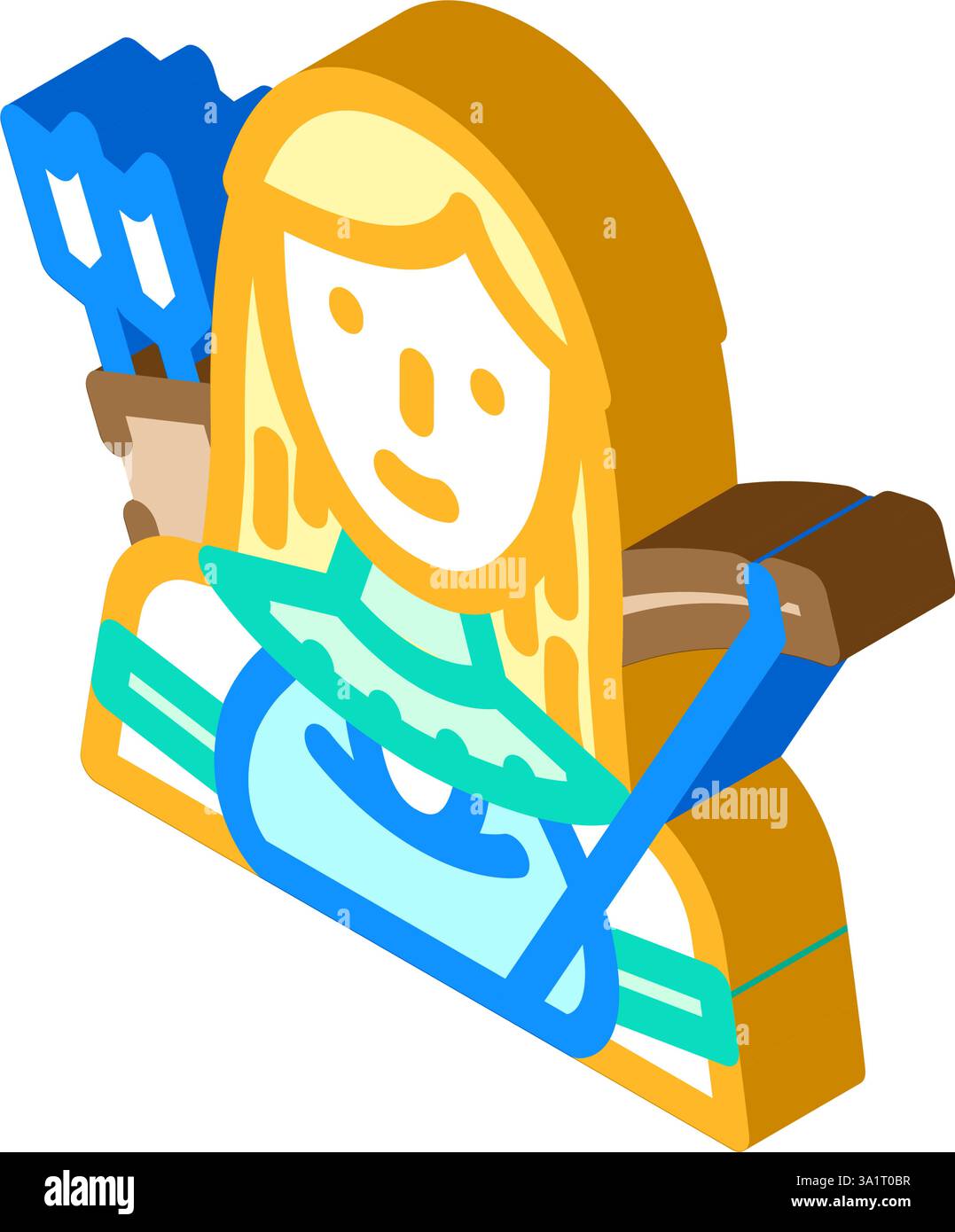 artemis greek god ancient isometric icon vector illustration Stock