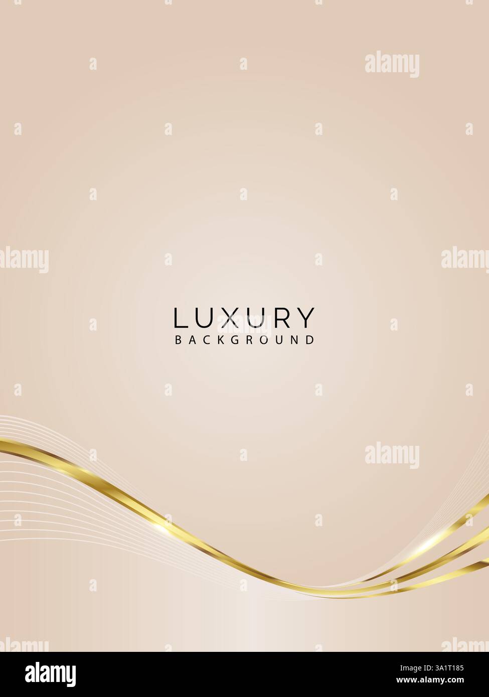 Luxurious golden waved strips background Stock Vector