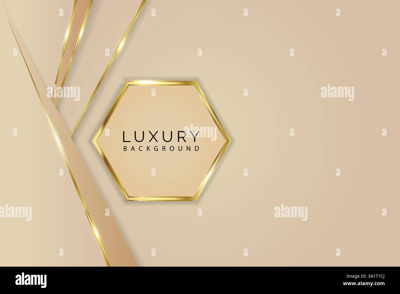 Luxury hexagon golden abstract background Stock Vector