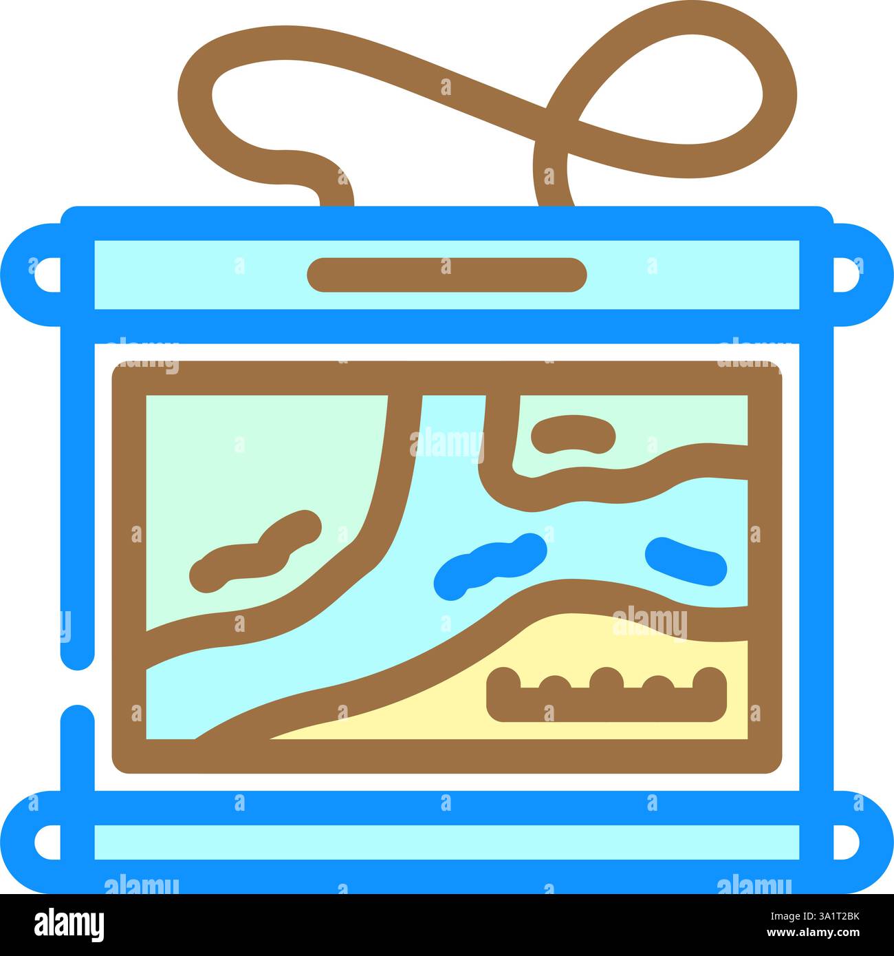waterproof map case water trip tourism color icon vector illustration ...