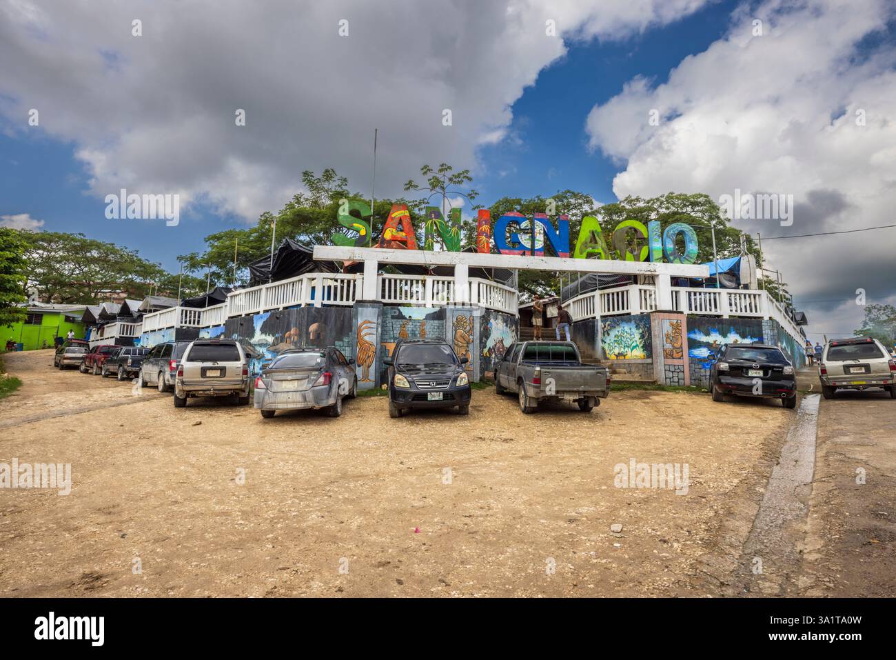 The entrance to San Ignacio market, Belize, Central America Stock Photo