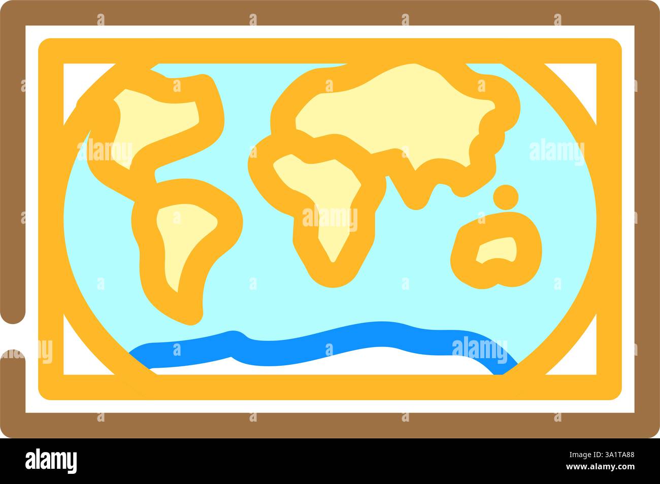world map geographical discoveries color icon vector illustration Stock ...