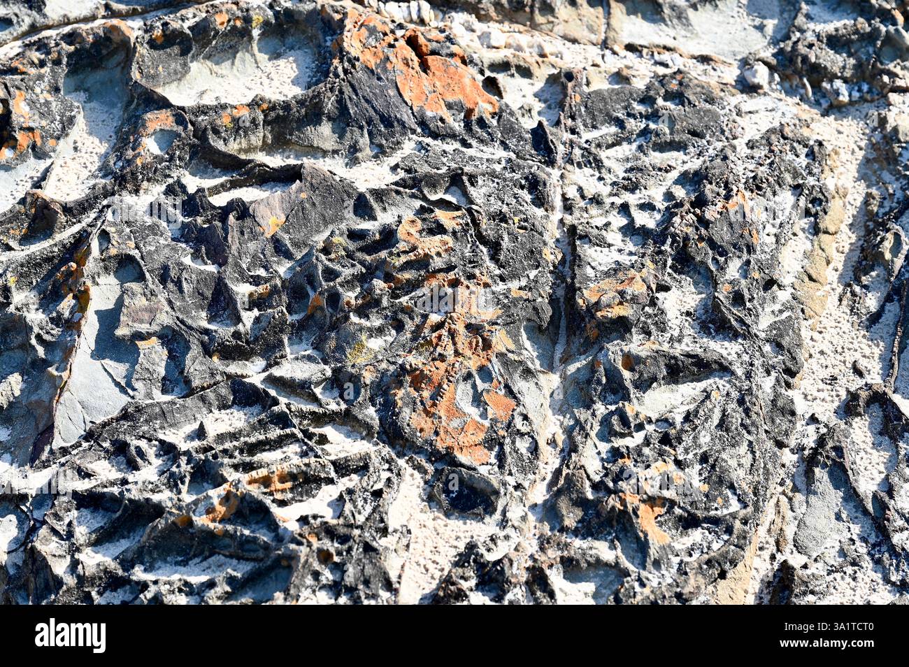 unique sharp rock formations in Quarry Beach, Mallacoota, NSW,, South ...
