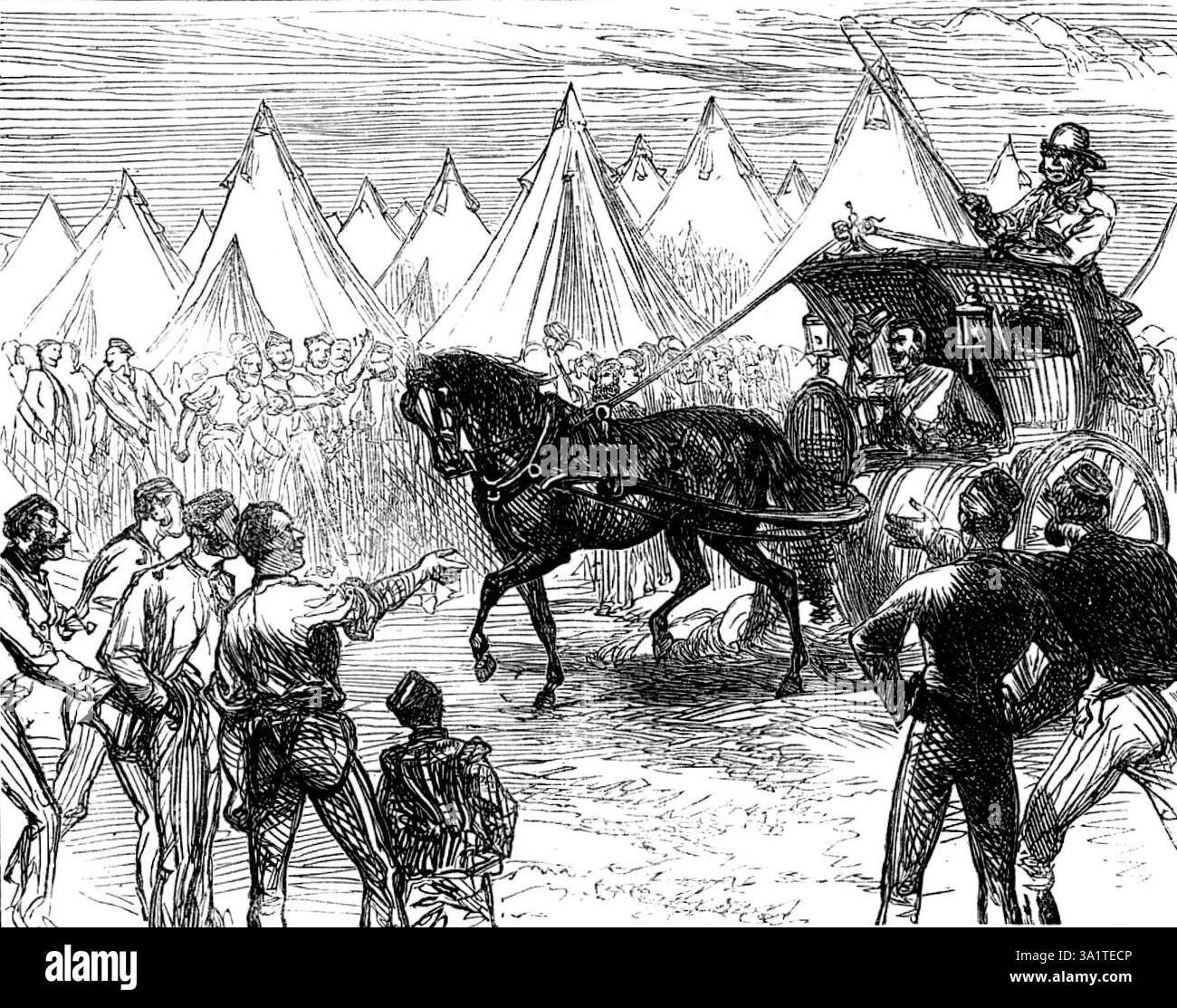 Devon Strange The Autumn Campaign on Dartmoor: a Hansom in camp, 1873. The British ...