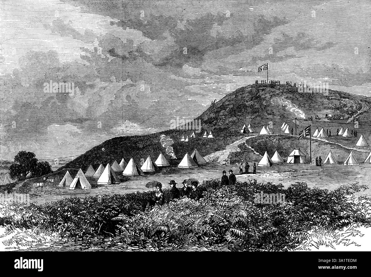 c. 1910s USA soldiers on maneuvers in valley, pitched tents c. 1910s USA soldiers on maneuvers in valley, pitched tents
