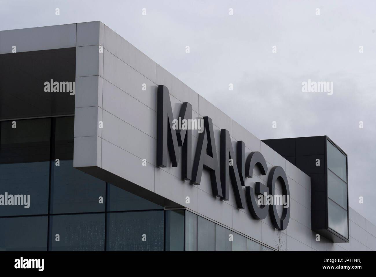 Exterior of Mango's headquarters, on March 10, 2025, in Palau-solità i