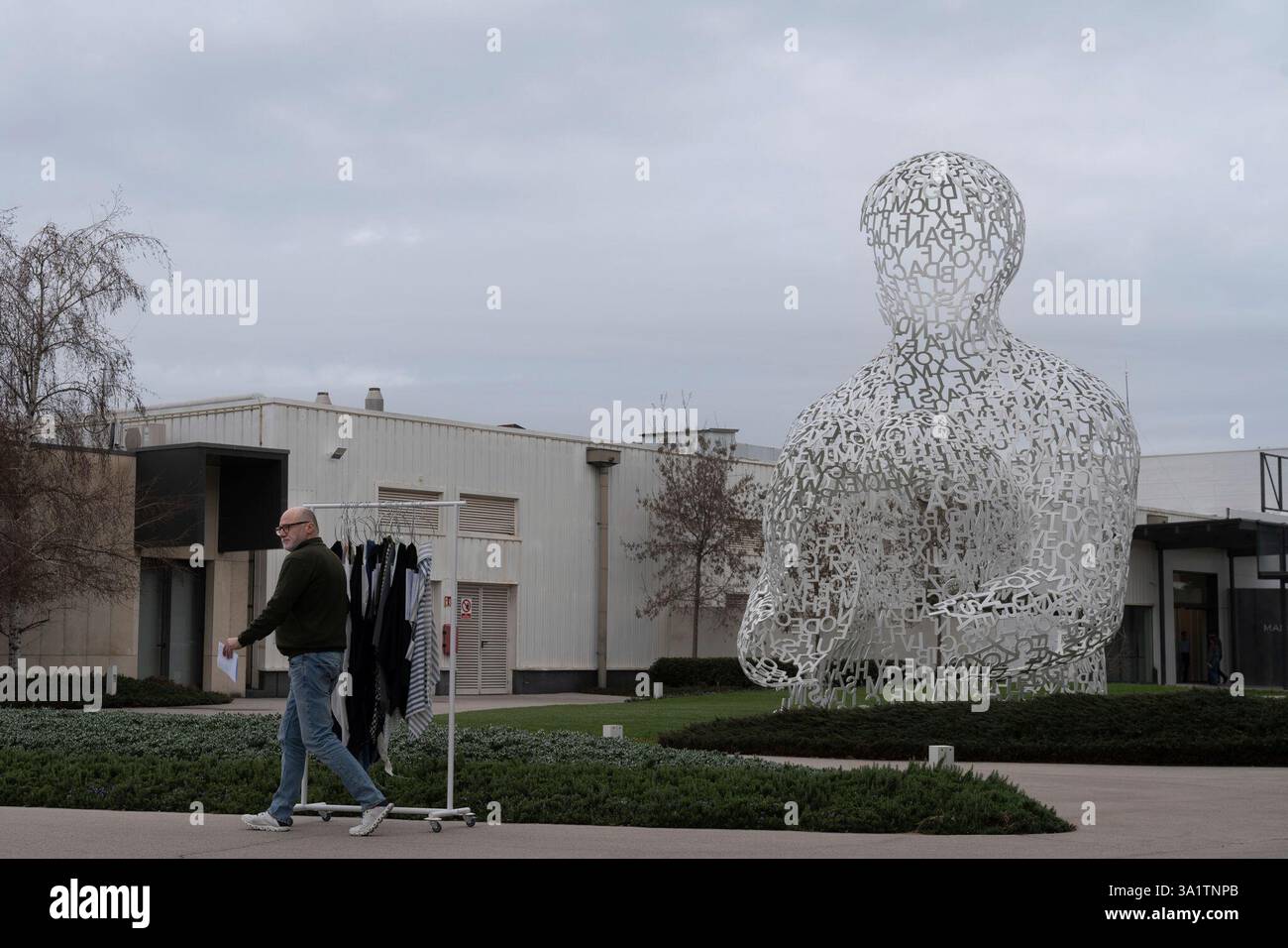 Exterior of Mango's headquarters, on March 10, 2025, in Palau-solità i