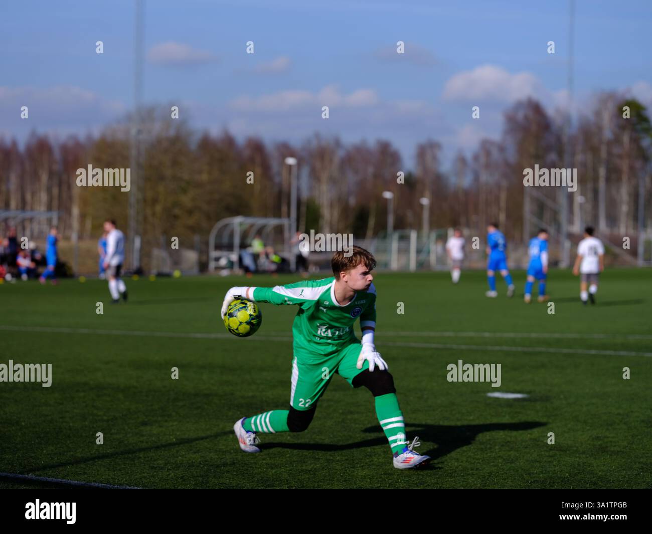 Markaryd Markaryd, Kronoberg, Sweden. March 8 2025. Football match. Markaryd IF ...