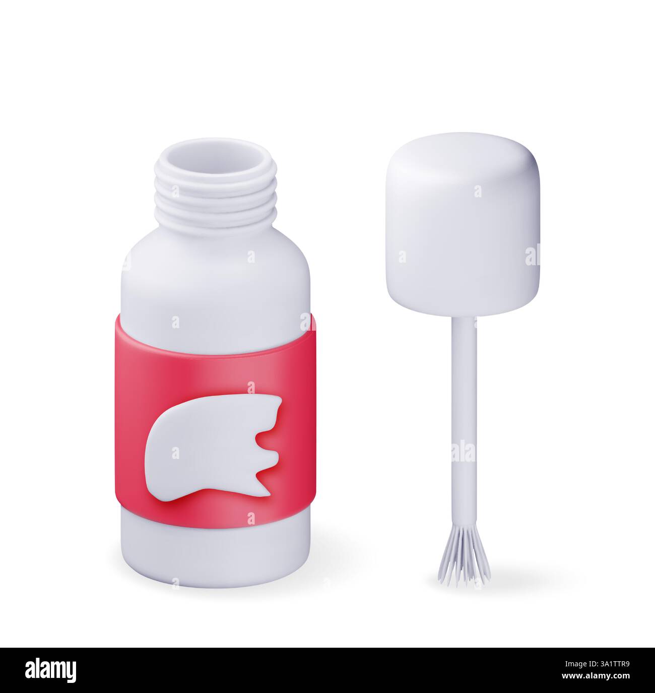 3D Plastic white bottle with stationery corrector Stock Vector