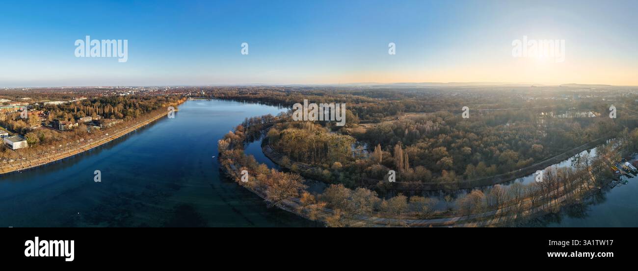 Hanover River A Serene Aerial View of a Magnificent Lake and River Surrounded by ...