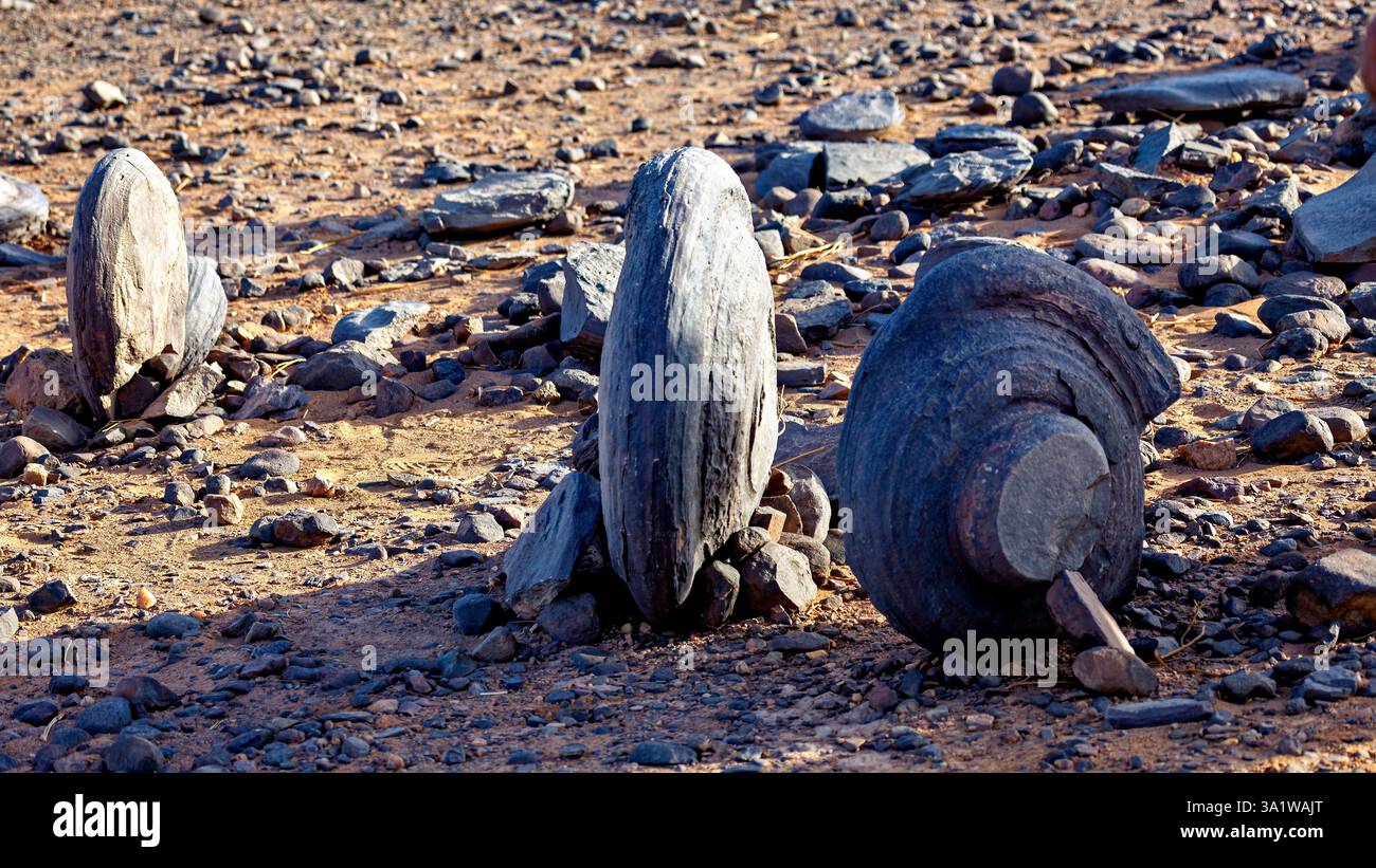 Round lava rocks in the algerian sahara Stock Photo - Alamy