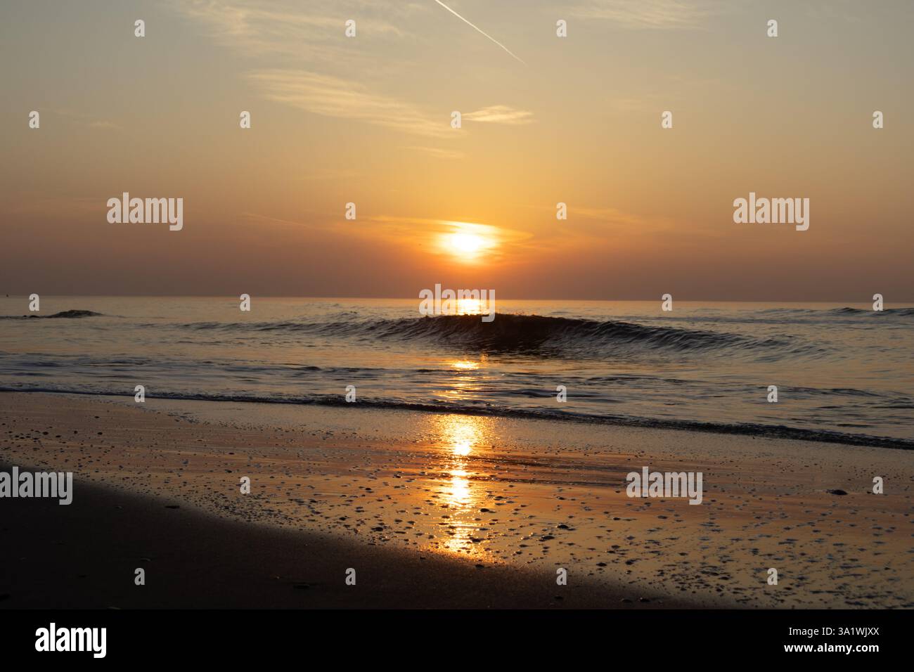 A beautiful sunset i captured in Scheveningen,Netherlands Stock Photo