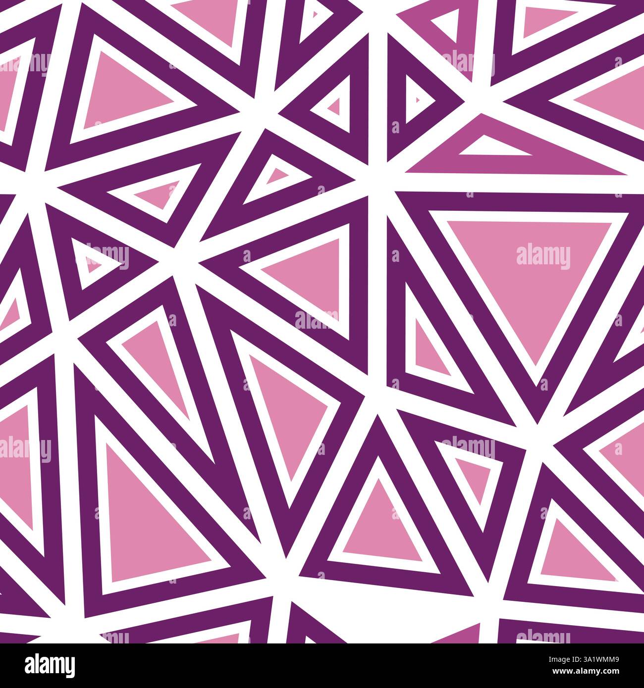 Minimal geometric background. Big triangles size. Solid shapes in frames. One tone colored style. Repeatable pattern. Awesome vector tiles. Stock Vector