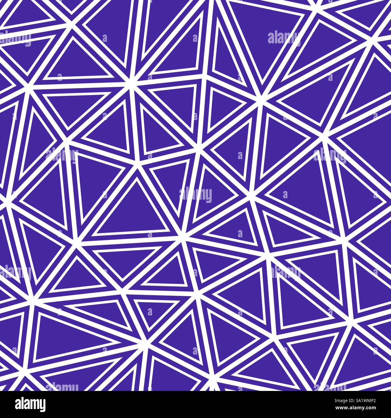 Triangular pattern background. Large triangles size. Solid shapes in frames. Solid Color style. Repeatable pattern. Vibrant vector tiles. Stock Vector