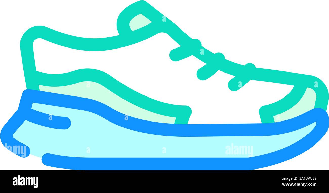 trail running shoes footwear tourism color icon vector illustration ...