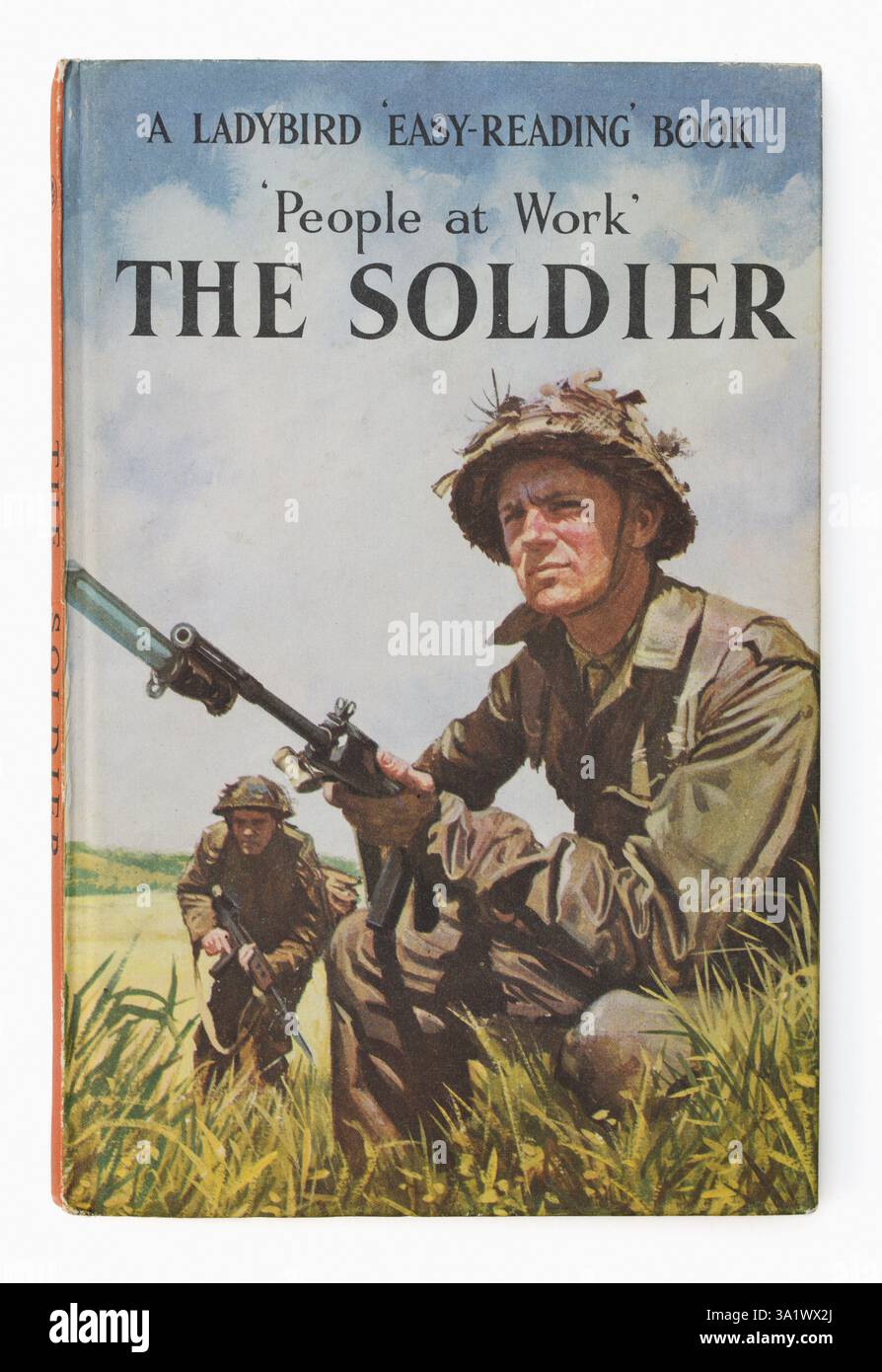Cover of The Soldier a Ladybird People at Work book for children from the 1960s Stock Photo