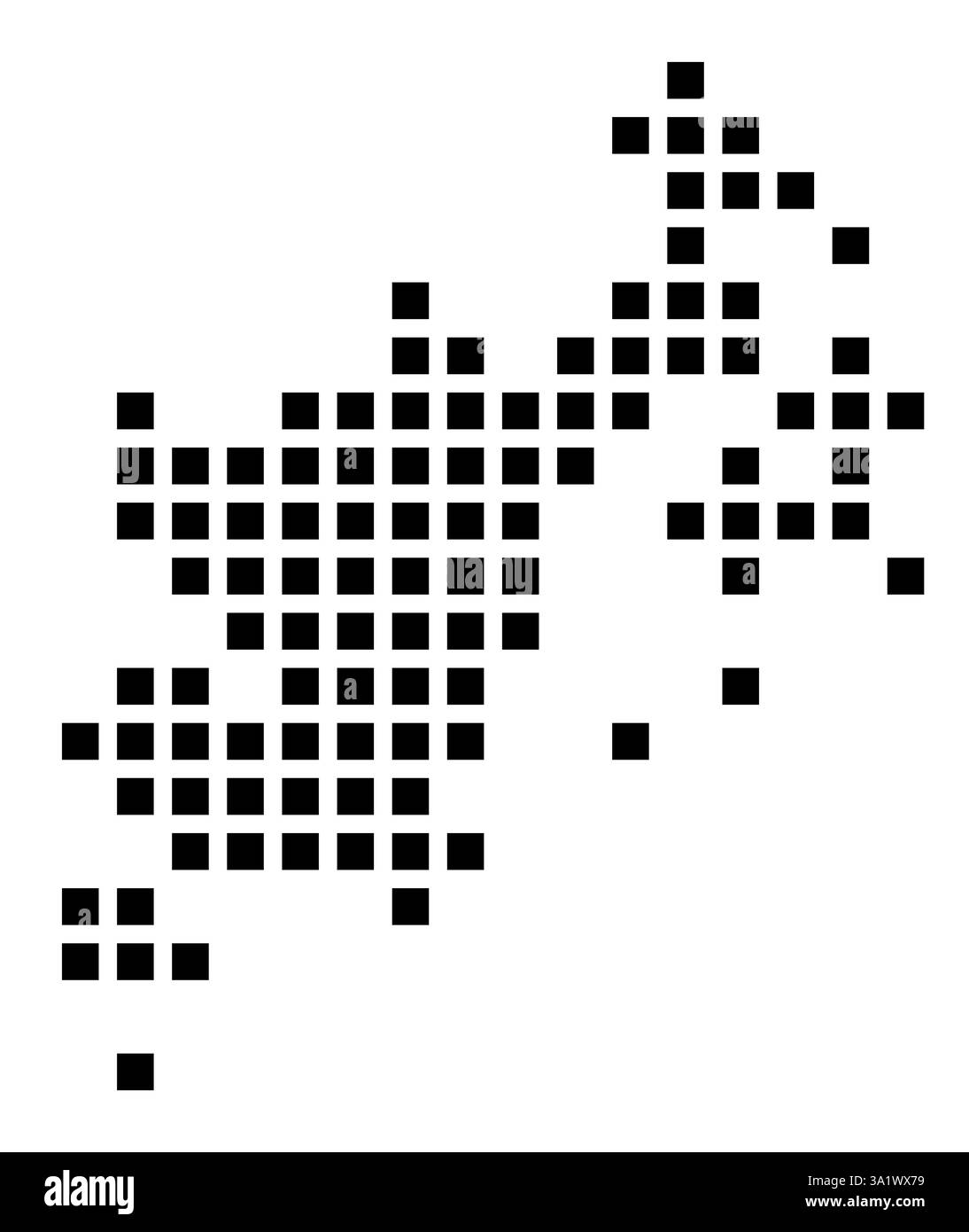 Symbol Map of the City San Marcos (Texas) showing the city with a pattern of just a few black squares Stock Photo