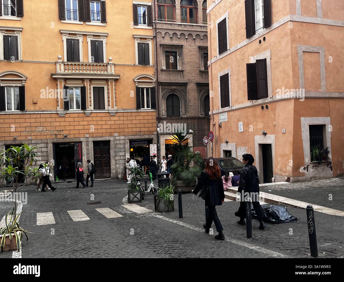 Rome Italy, March 2025 - Monti district, street people, scene Stock ...
