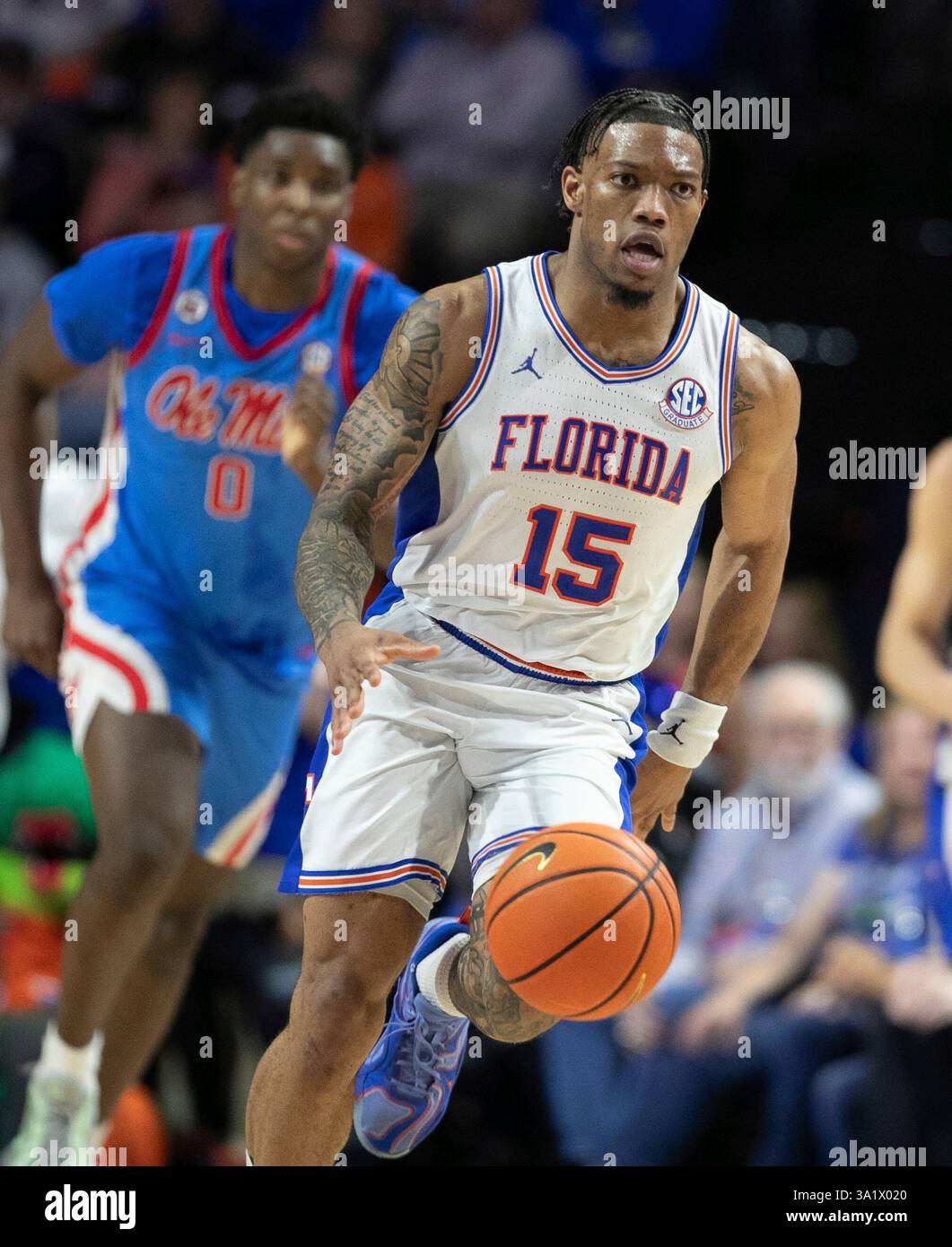 Florida guard Alijah Martin (15) steals the ball from Mississippi ...