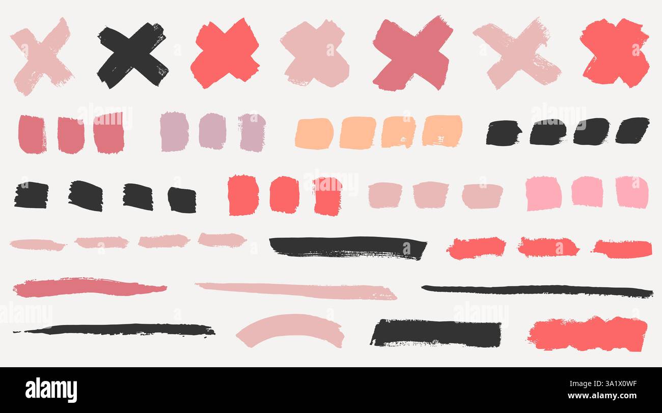 Vector stains abstract paint brush strokes set Stock Vector Image & Art ...