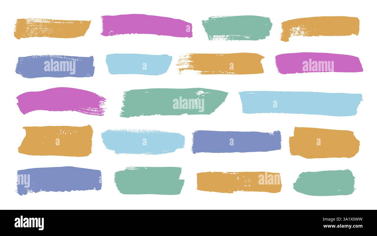 Vector stains abstract paint brush strokes set Stock Vector Image & Art ...