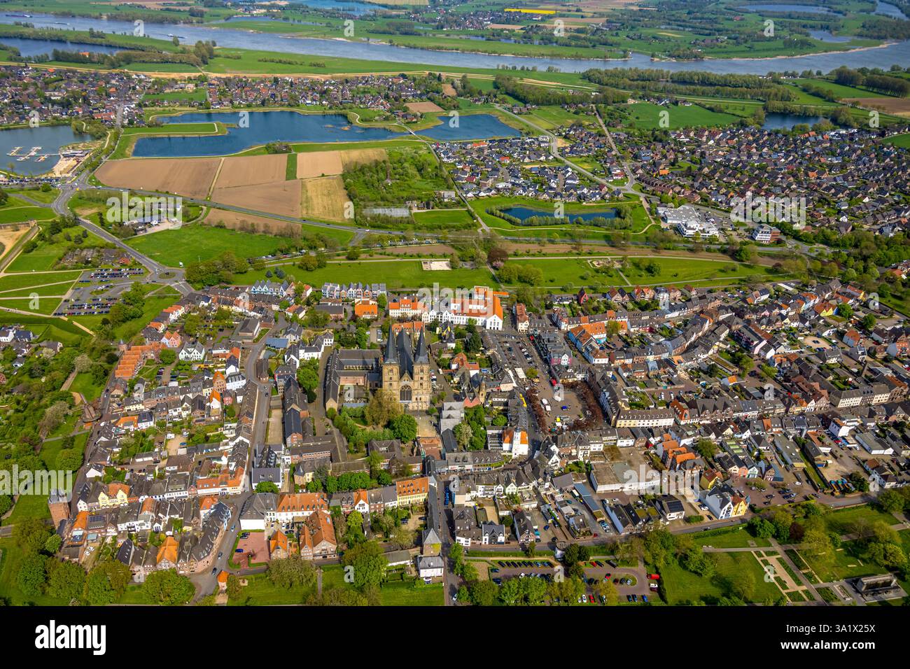 St Riktor Aerial view, catholic church Dom St. Viktor in the old town, old town ...