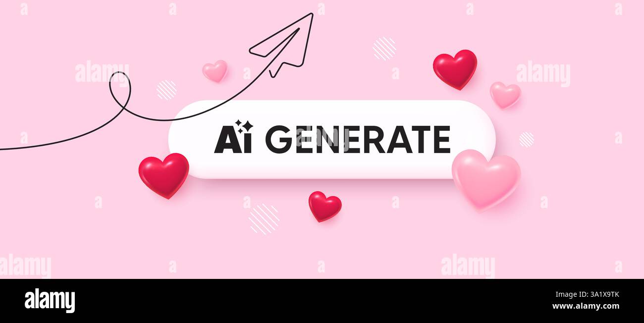 Generate AI. Artificial intelligence sign. Search bar template. Vector Stock Vector