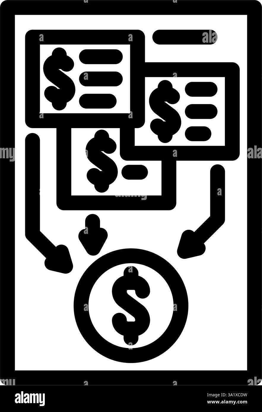 income sources budget planning line icon vector illustration Stock ...
