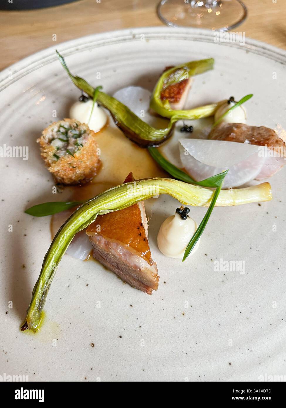 Lunch at The Whitebrook - Smartphone Captured Stock Image