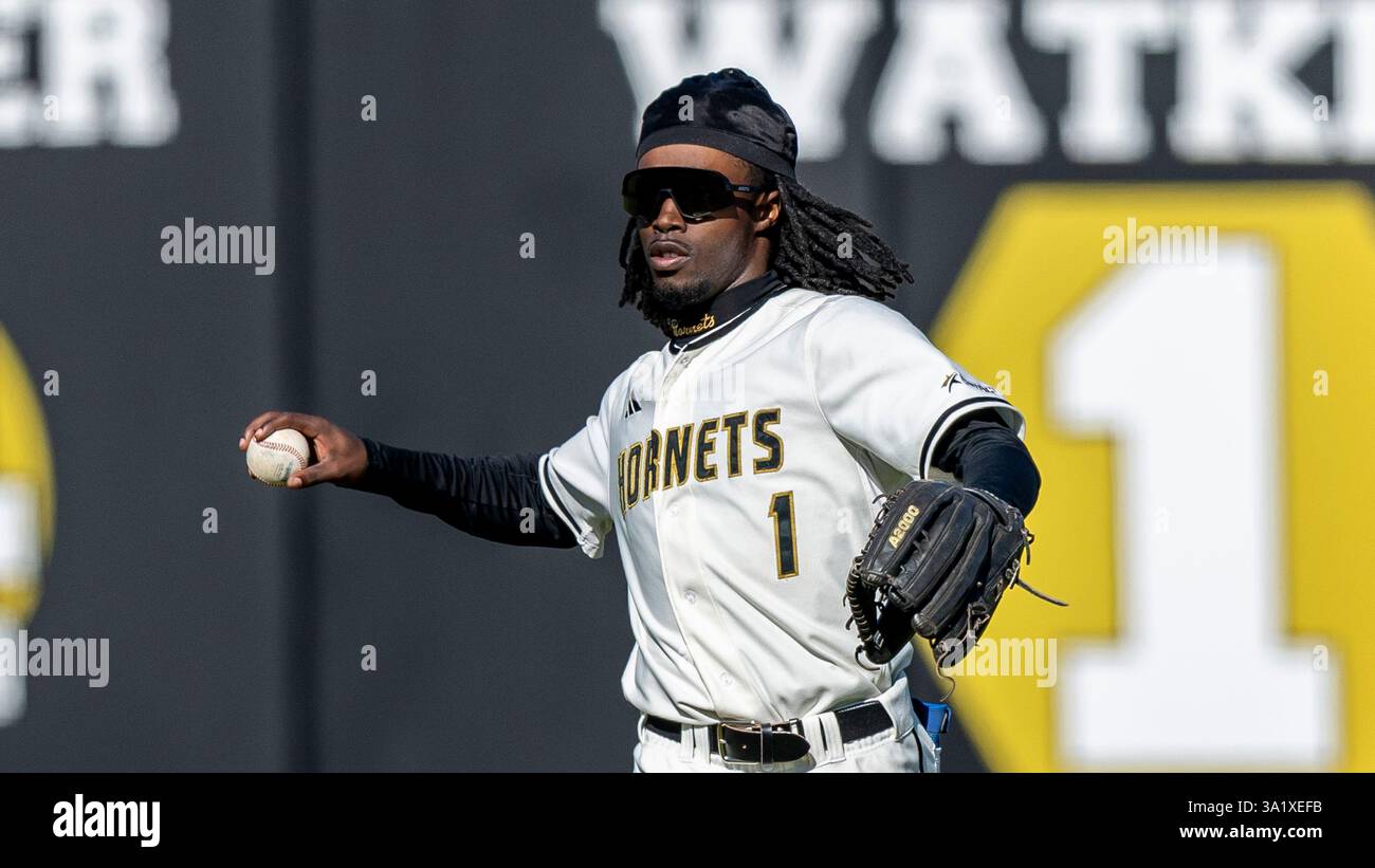 Alabama State outfielder Isaiah Landry (1) during an NCAA baseball game on Sunday, Mar. 2, 2025