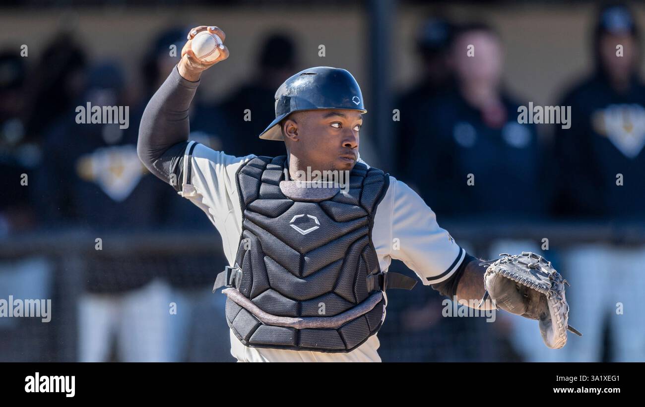 Alabama State catcher DeMarckus Smiley (6) during an NCAA baseball game on Sunday, Mar. 2, 2025