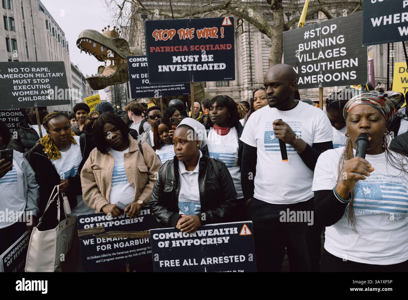 Commonwealth Games Protested London, UK. 10th Mar, 2025. Activists from Republic stage a protest ...