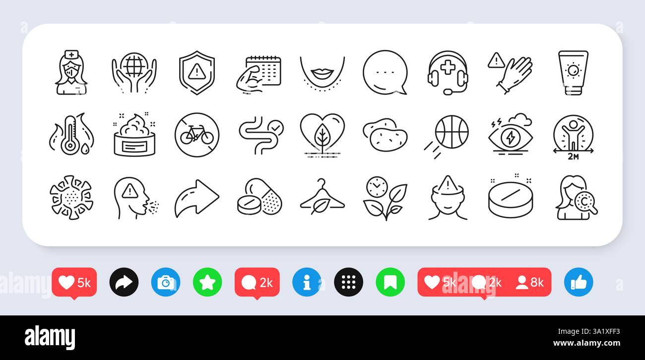 Medical drugs, Organic tested and Local grown line icons pack. For web ...