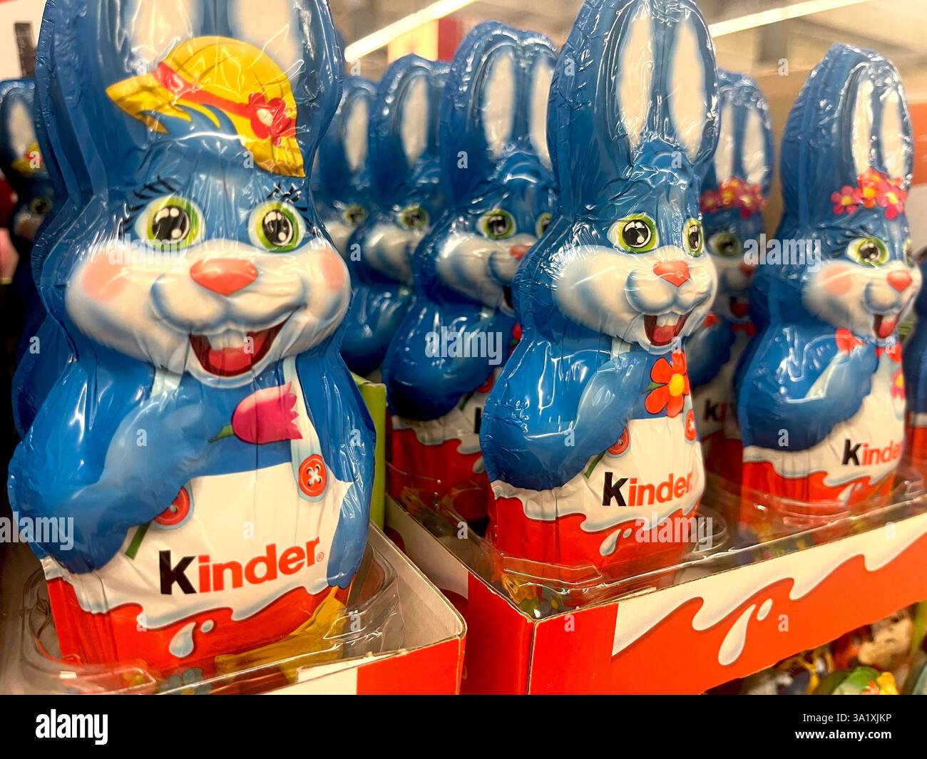 Kinder, Easter, chocolates, Easter treats, Easter chocolates, chocolate products, Kinder Easter eggs, Easter egg, traditional sweets, 2025 - Smartphone Captured Stock Image