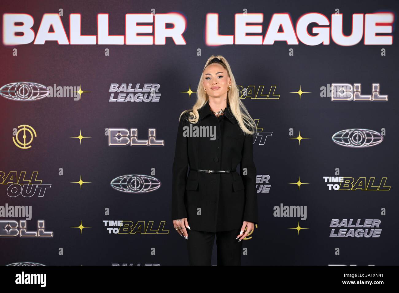 EDITORIAL USE ONLY Alisha Lehmann attends the inaugural Baller League ...