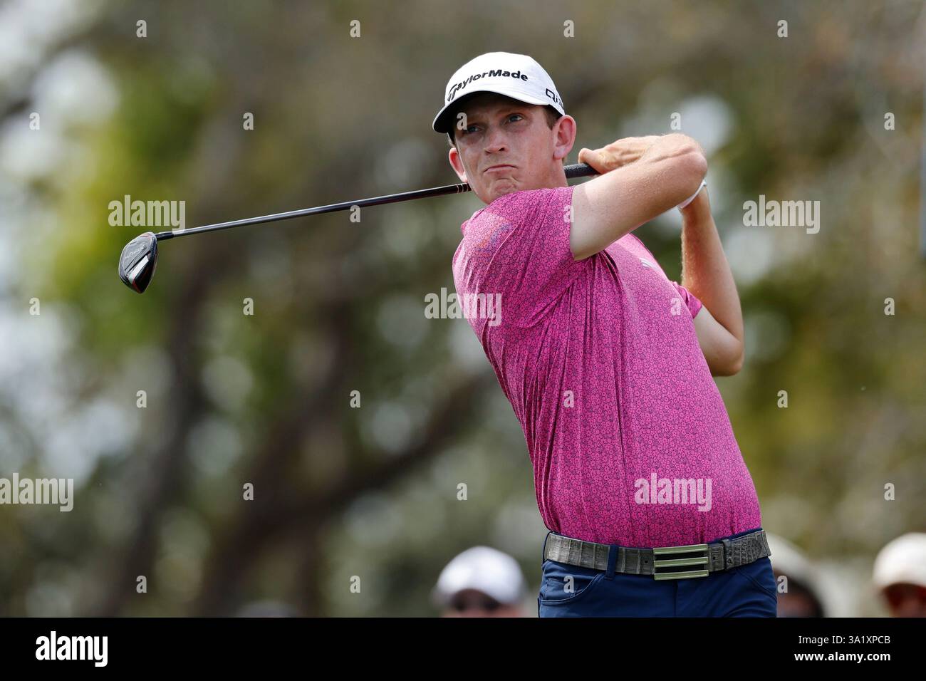 9th March 2025, Orlando, Florida, USA; Jacob Bridgeman (USA) plays a tee shot at the 11th hole