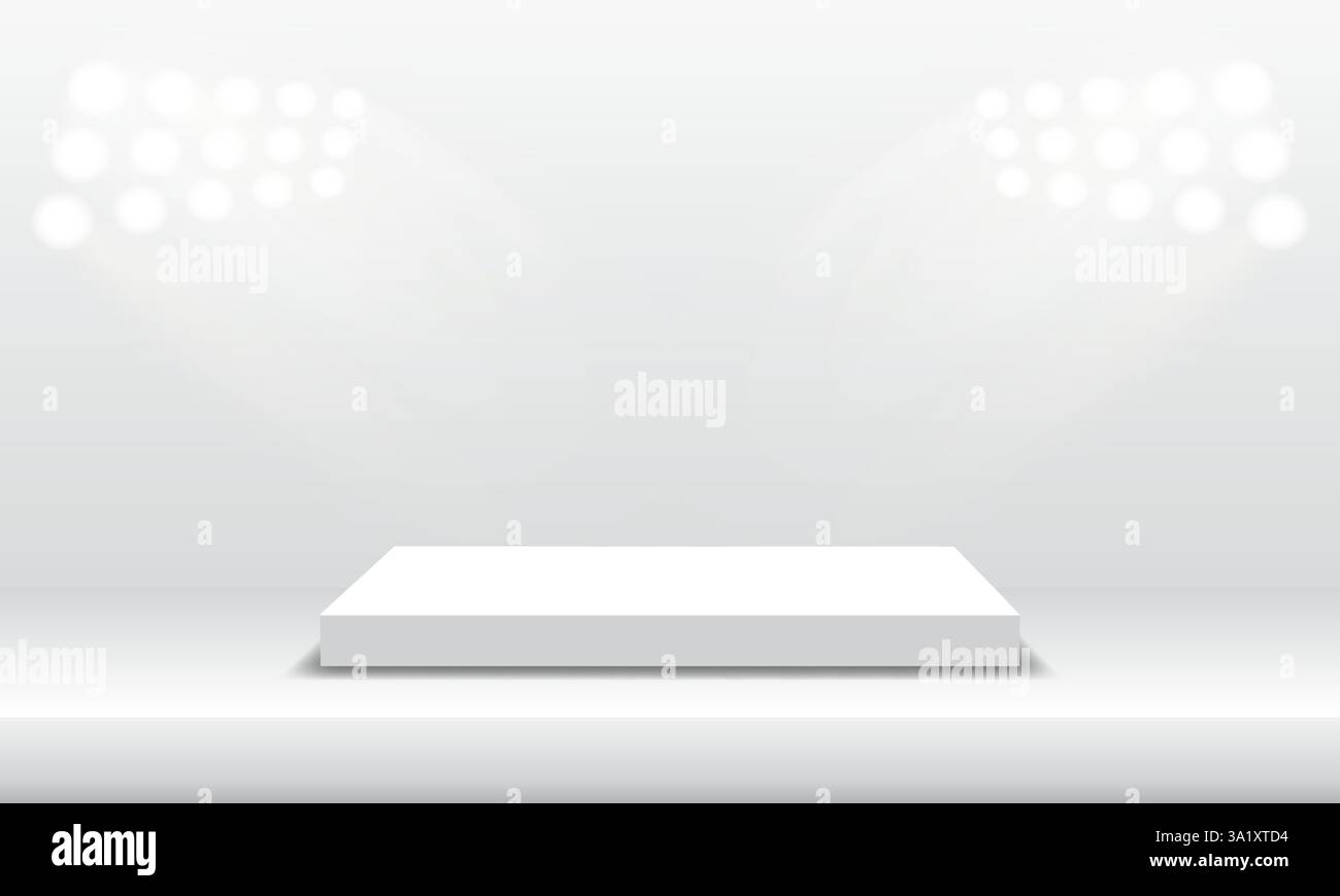 Stylish 3d empty podium platform for object exhibition. vector ...