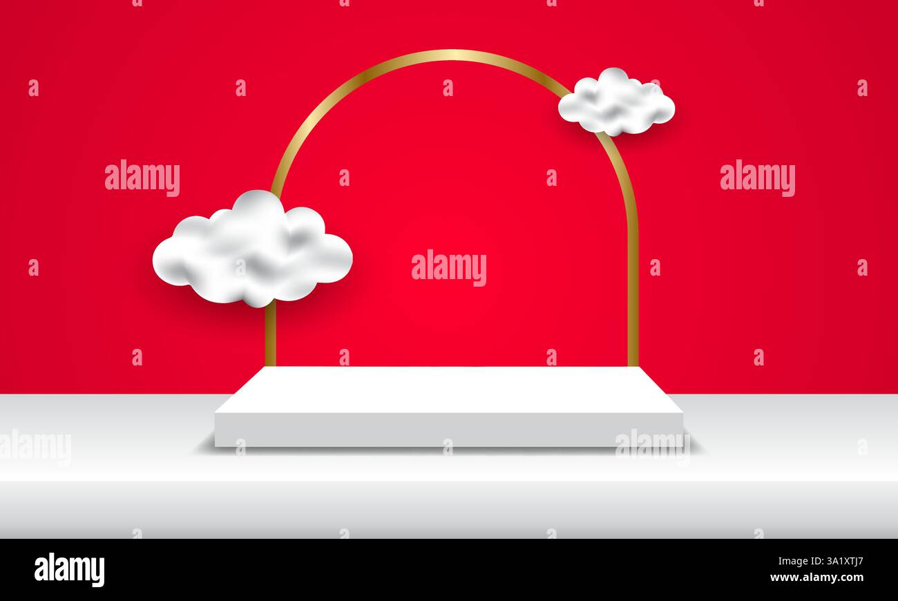 Stylish 3d empty podium platform for object exhibition. vector ...