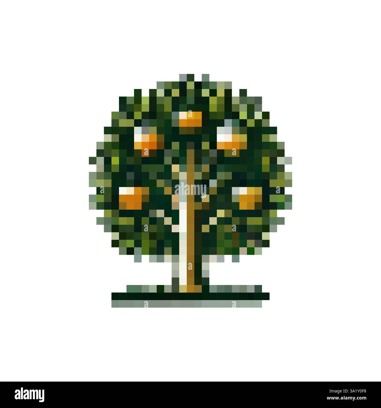 Vector pixel art tree hi-res stock photography and images - Alamy