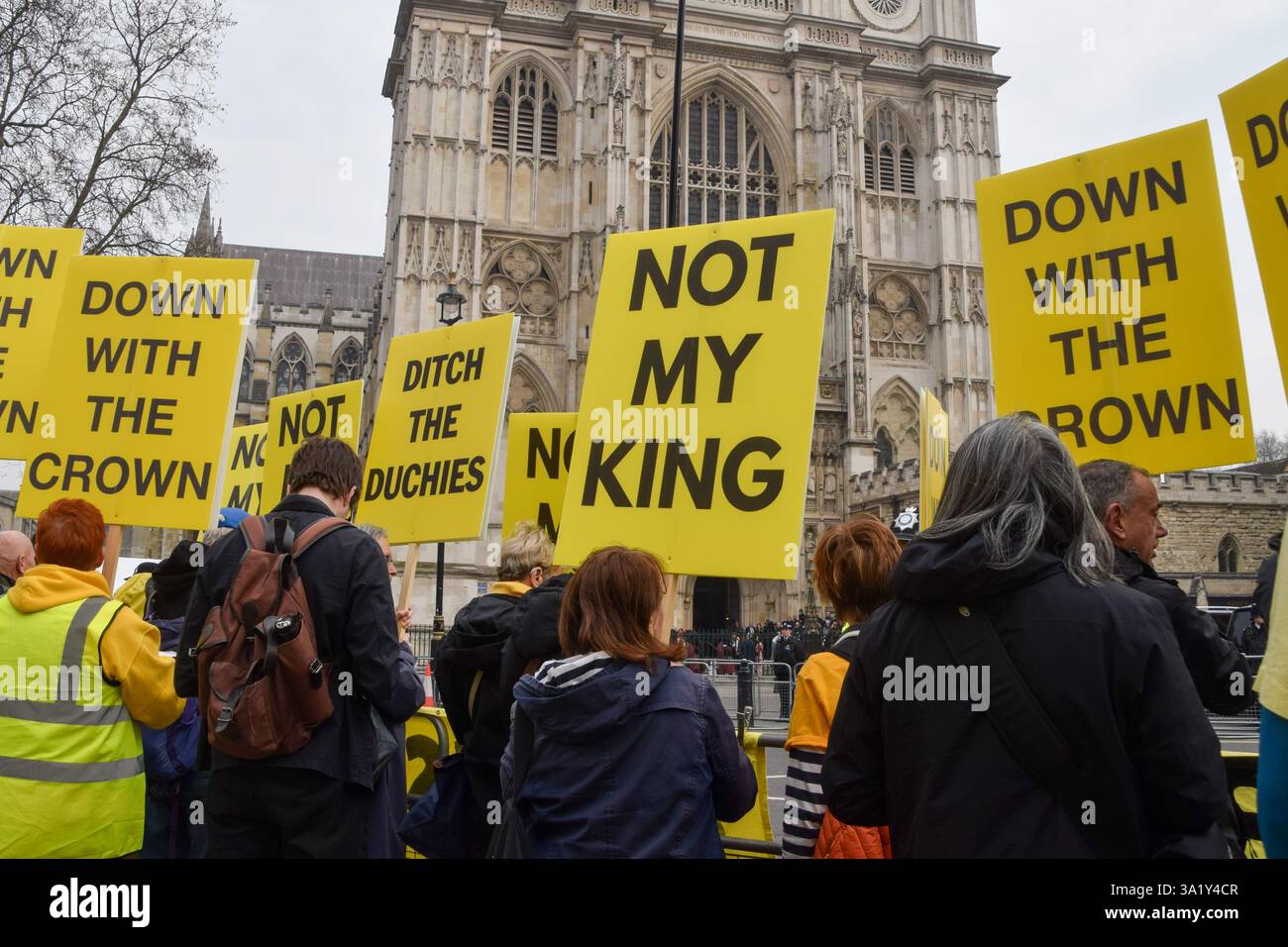 London, UK. 10th March 2025. Antimonarchy group Republic stage a
