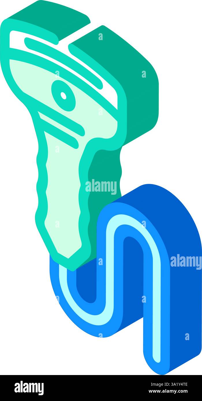 echocardiogram probe cardiology isometric icon vector illustration ...