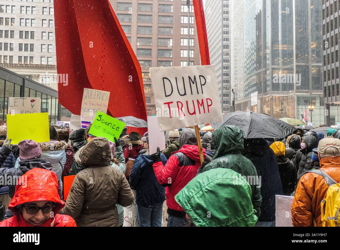 Stand Up for Science protest. Federal Plaza, Chicago, Illinois. March 7 ...