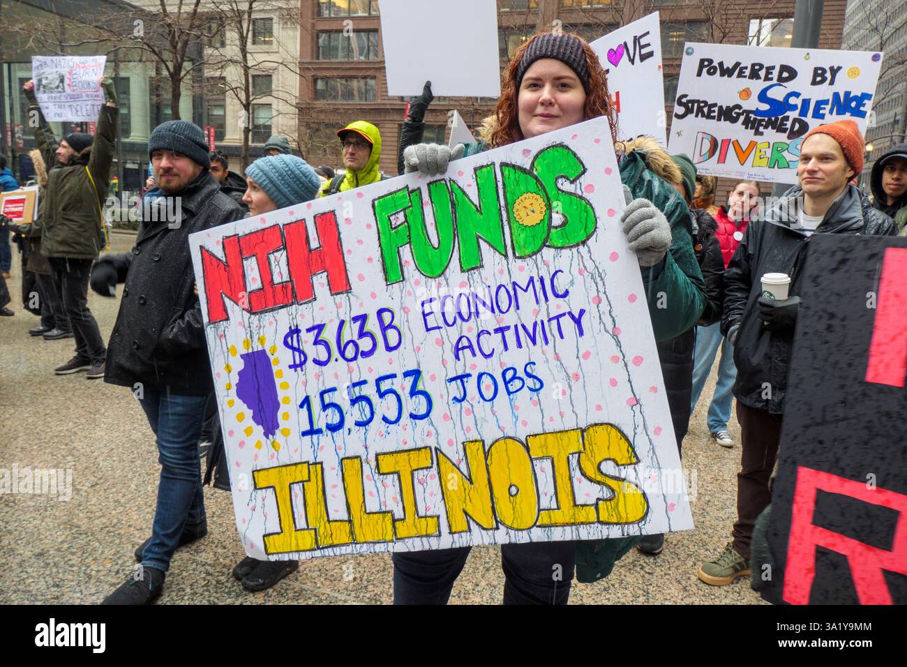 Stand Up for Science protest. Federal Plaza, Chicago, Illinois. March 7 ...